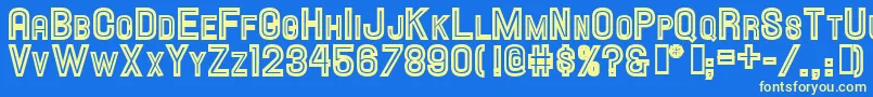 HallandaleScInlineJl Font – Yellow Fonts on Blue Background