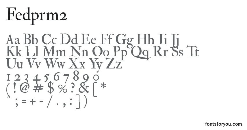 Czcionka Fedprm2 – alfabet, cyfry, specjalne znaki