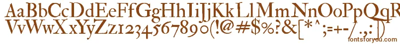 Fedprm2-fontti – ruskeat fontit valkoisella taustalla