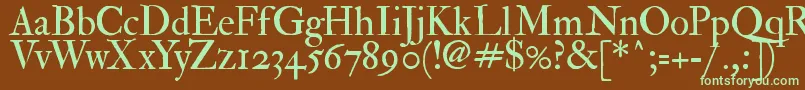 Fedprm2-fontti – vihreät fontit ruskealla taustalla