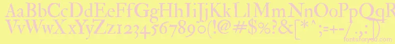 Fedprm2-fontti – vaaleanpunaiset fontit keltaisella taustalla