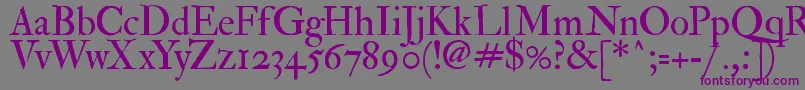 フォントFedprm2 – 紫色のフォント、灰色の背景