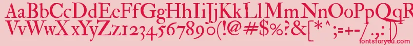 フォントFedprm2 – ピンクの背景に赤い文字