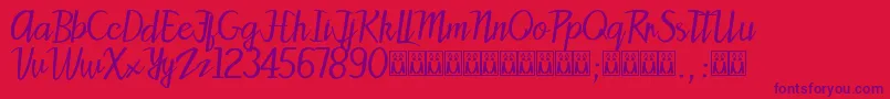 Patty Font – Purple Fonts on Red Background