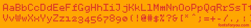 Bpdotsplusbold Font – Red Fonts on Orange Background