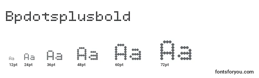 Размеры шрифта Bpdotsplusbold