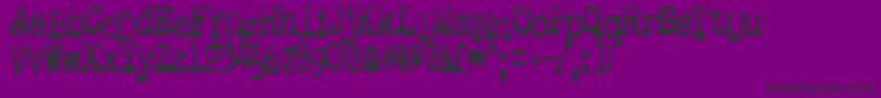Gutter-Schriftart – Schwarze Schriften auf violettem Hintergrund