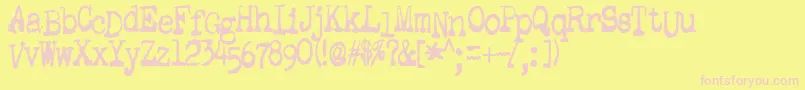 Gutter Font – Pink Fonts on Yellow Background