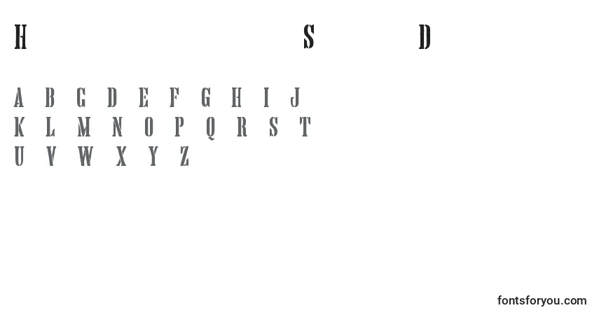 Schriftart HandprintingpressStencilDemo – Alphabet, Zahlen, spezielle Symbole