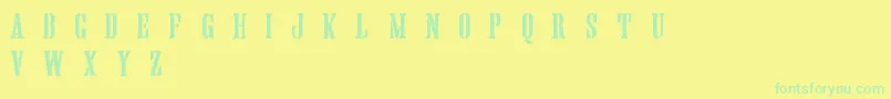 HandprintingpressStencilDemo Font – Green Fonts on Yellow Background