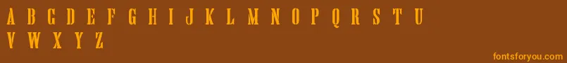 HandprintingpressStencilDemo Font – Orange Fonts on Brown Background