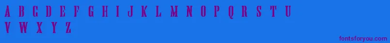 HandprintingpressStencilDemo Font – Purple Fonts on Blue Background
