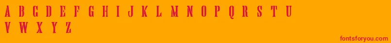HandprintingpressStencilDemo Font – Red Fonts on Orange Background