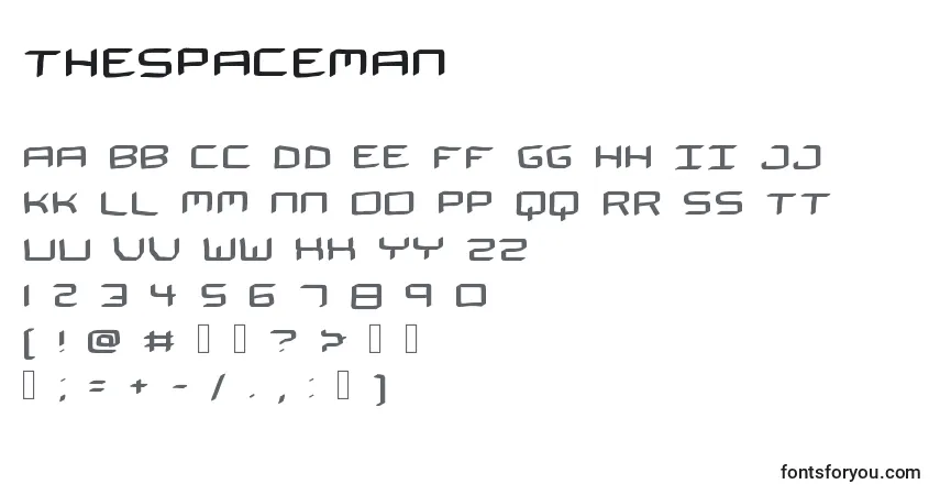 A fonte TheSpaceman – alfabeto, números, caracteres especiais