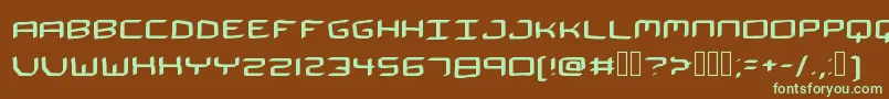 TheSpaceman-fontti – vihreät fontit ruskealla taustalla