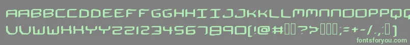 フォントTheSpaceman – 灰色の背景に緑のフォント