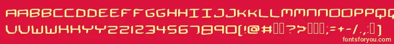 TheSpaceman Font – Yellow Fonts on Red Background