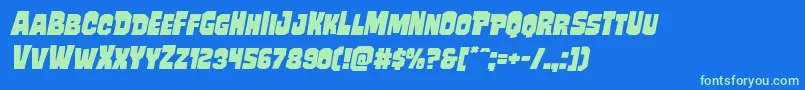 Mindlessbruteexpandital Font – Green Fonts on Blue Background