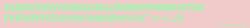 Mindlessbruteexpandital Font – Green Fonts on Pink Background