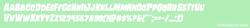 Mindlessbruteexpandital Font – White Fonts on Green Background