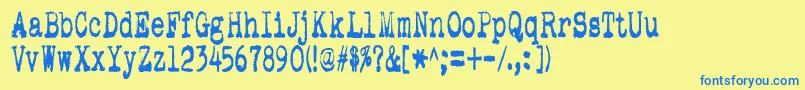 Pookiest Font – Blue Fonts on Yellow Background