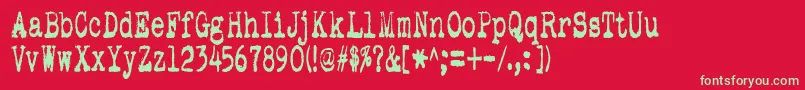 Pookiest Font – Green Fonts on Red Background