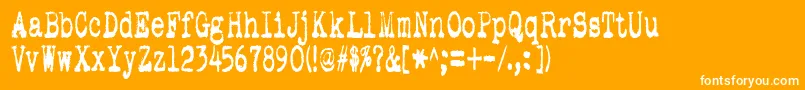 フォントPookiest – オレンジの背景に白い文字