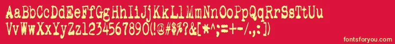 Pookiest Font – Yellow Fonts on Red Background
