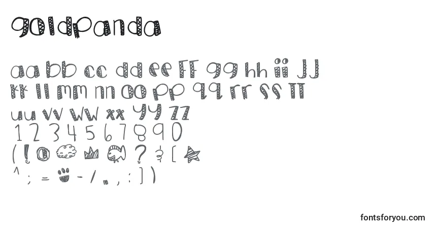 Goldpanda-fontti – aakkoset, numerot, erikoismerkit