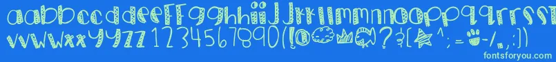 Goldpanda Font – Green Fonts on Blue Background