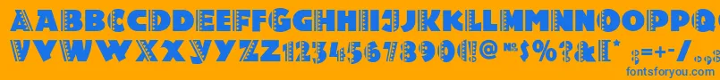 Holyraviolinf Font – Blue Fonts on Orange Background