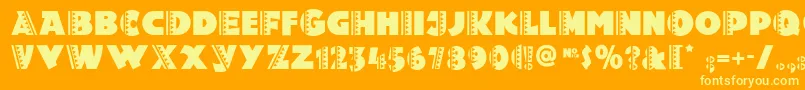 Holyraviolinf Font – Yellow Fonts on Orange Background