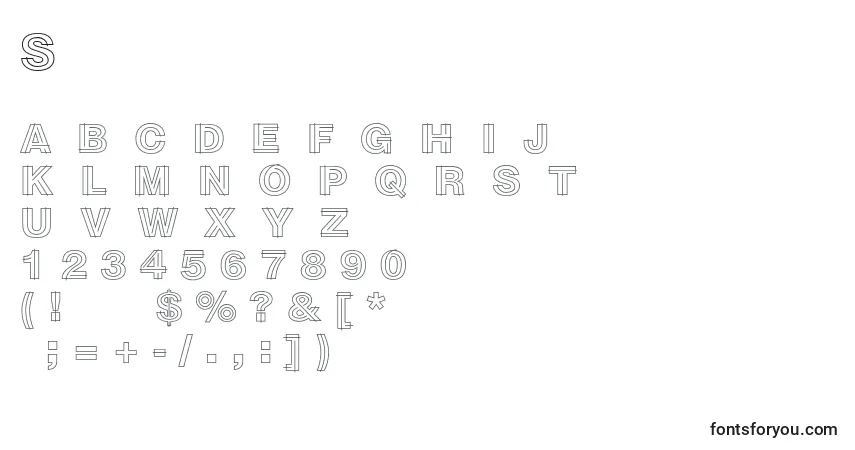 Czcionka Sansdecorbc – alfabet, cyfry, specjalne znaki