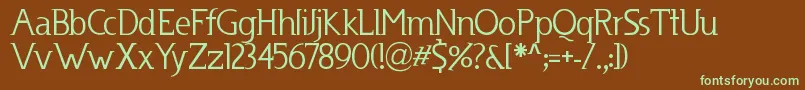 Usenet-fontti – vihreät fontit ruskealla taustalla