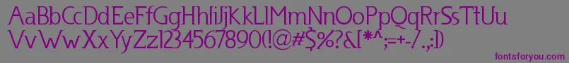 Usenet-fontti – violetit fontit harmaalla taustalla