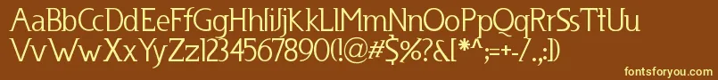 Usenet-fontti – keltaiset fontit ruskealla taustalla