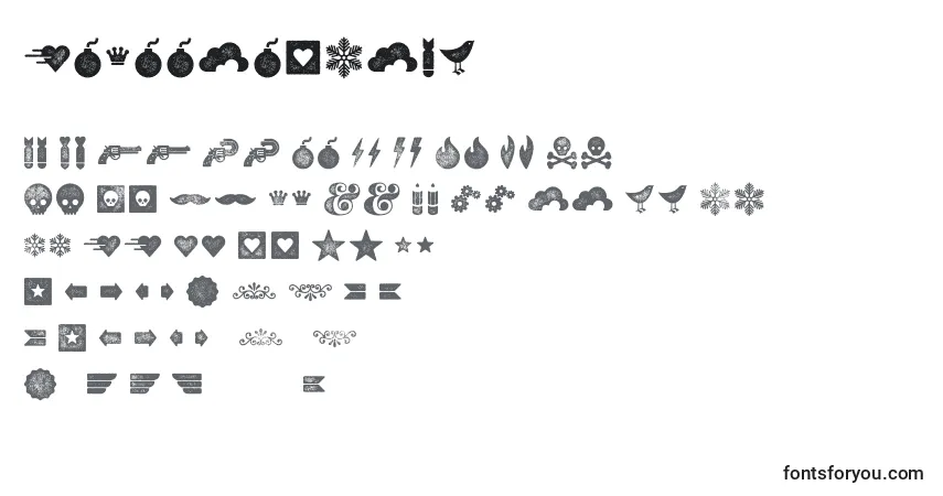 Schriftart Veneerextras – Alphabet, Zahlen, spezielle Symbole