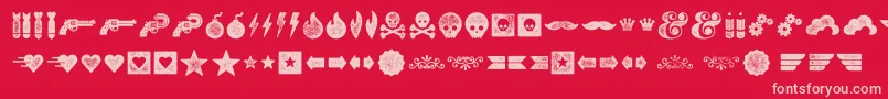 Police Veneerextras – polices roses sur fond rouge