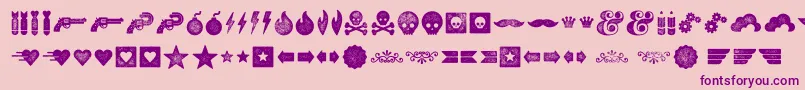 Veneerextras-Schriftart – Violette Schriften auf rosa Hintergrund