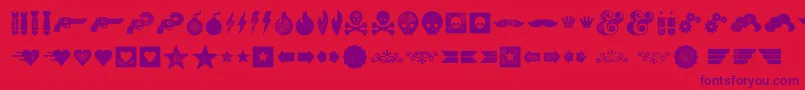 Veneerextras Font – Purple Fonts on Red Background