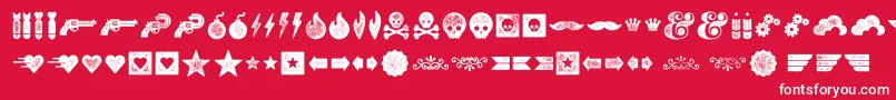 Veneerextras Font – White Fonts on Red Background