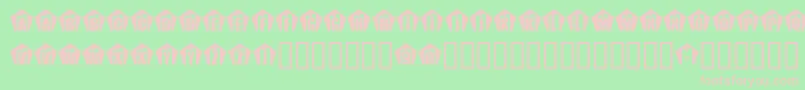 KrInMemory-fontti – vaaleanpunaiset fontit vihreällä taustalla