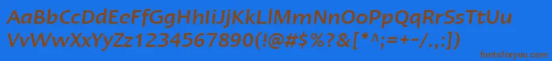 LinotypeErgoMediumItalic Font – Brown Fonts on Blue Background