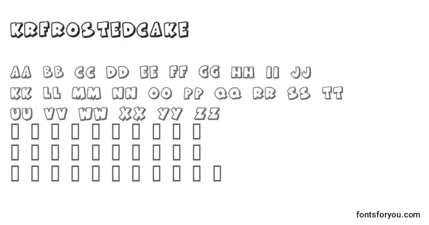 A fonte KrFrostedCake – alfabeto, números, caracteres especiais