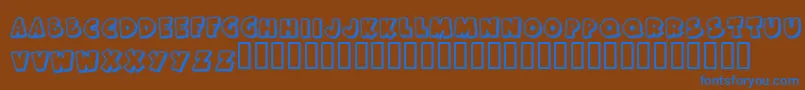 フォントKrFrostedCake – 茶色の背景に青い文字