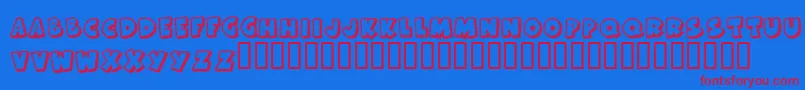 フォントKrFrostedCake – 赤い文字の青い背景