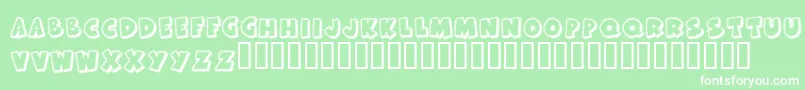 フォントKrFrostedCake – 緑の背景に白い文字