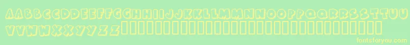 Шрифт KrFrostedCake – жёлтые шрифты на зелёном фоне