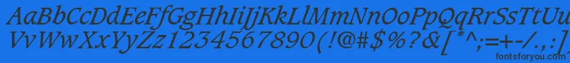 GrammateusSsiItalic Font – Black Fonts on Blue Background