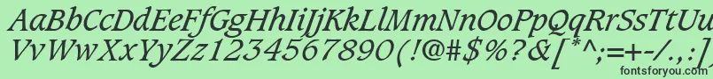 フォントGrammateusSsiItalic – 緑の背景に黒い文字